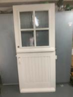 Hardhouten 2-delige voordeur met glas, Doe-het-zelf en Verbouw, Deuren en Horren, Ophalen, Gebruikt, 80 tot 100 cm, Buitendeur