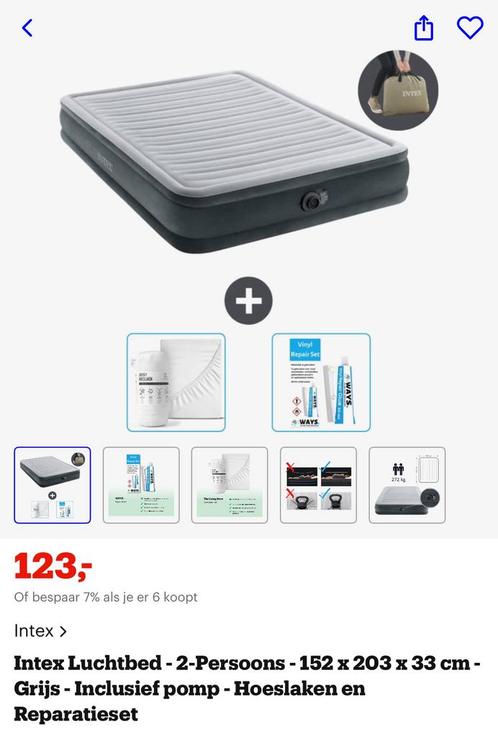 Inflatable mattress with cover 203*152 cm, Caravans en Kamperen, Luchtbedden, Zo goed als nieuw, Ophalen