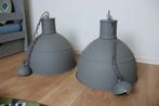 Industriële grijze hanglampen - set van 2, Ophalen, Gebruikt, Metaal, Minder dan 50 cm