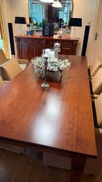 Mahonie tafel met koperen lamp - Oss, Ophalen, Gebruikt