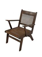Art Deco eiken fauteuil met webbing jaren 50 minimalist, Huis en Inrichting, Fauteuils, Art Deco, Gebruikt, Art Deco, Art Deco