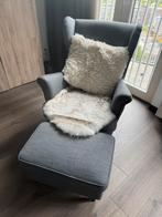 Stoel met poef, Huis en Inrichting, Fauteuils, Ophalen of Verzenden, Zo goed als nieuw, 75 tot 100 cm, 50 tot 75 cm