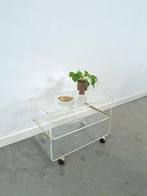 Space age plexiglas trolley messing, tv meubel, stereokast, Kunststof, Gebruikt, Verzenden, Space age, vintage