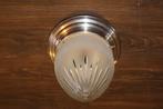 Oude plafonniere met zilver vernikkelde rand, Huis en Inrichting, Lampen | Plafondlampen, Ophalen, Gebruikt