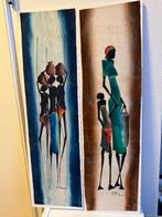 Afrikaanse schilderijen op canvas, Huis en Inrichting, Minder dan 50 cm, Ophalen of Verzenden, Zo goed als nieuw, Schilderij