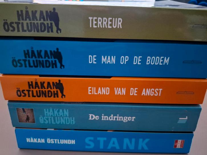 3x Hakan Ostlundh: Eiland vd angst, Terreur, Man op de bodem, Boeken, Thrillers, Gelezen, Scandinavië, Ophalen of Verzenden