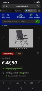 Obelinkl Lanzarote verstelbare vouwstoel 2x, Caravans en Kamperen, Ophalen of Verzenden, Zo goed als nieuw, Campingstoel