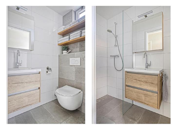 Badkamermeubel toilet spiegelkast houtlook badkamer compleet, Huis en Inrichting, Badkamer | Complete badkamers, Zo goed als nieuw