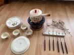Vintage fondueset met retro uitstraling, GIEN France, 6 pers, Witgoed en Apparatuur, Fonduesets, Ophalen of Verzenden, Gebruikt