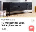 Wood tv meubel eiken zwart, Huis en Inrichting, Kasten | Televisiemeubels, Zo goed als nieuw, Ophalen