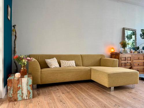 Loungebank met hocker en loveseat, okergeel Trendhopper., Huis en Inrichting, Stoelen, Gebruikt, Eén, Overige materialen, Overige kleuren