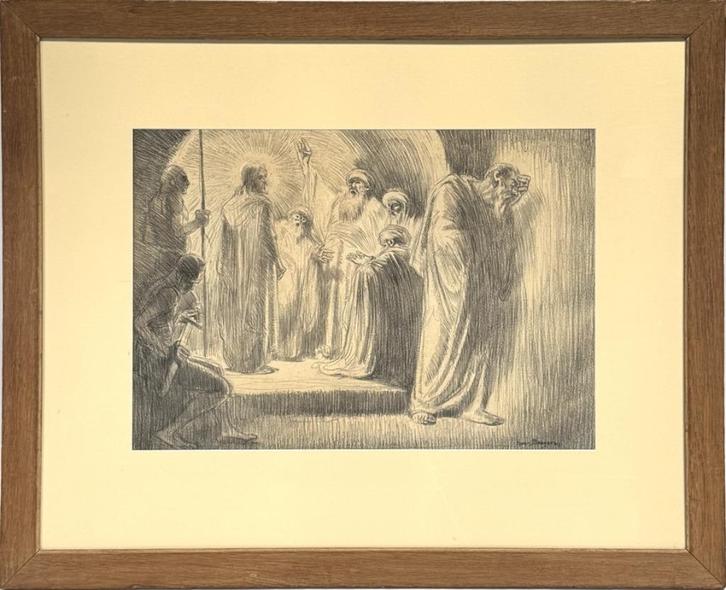 kunstwerk Han van Meegeren "Christus de Beklaagde" Tribunaal, Antiek en Kunst, Kunst | Schilderijen | Klassiek, Ophalen