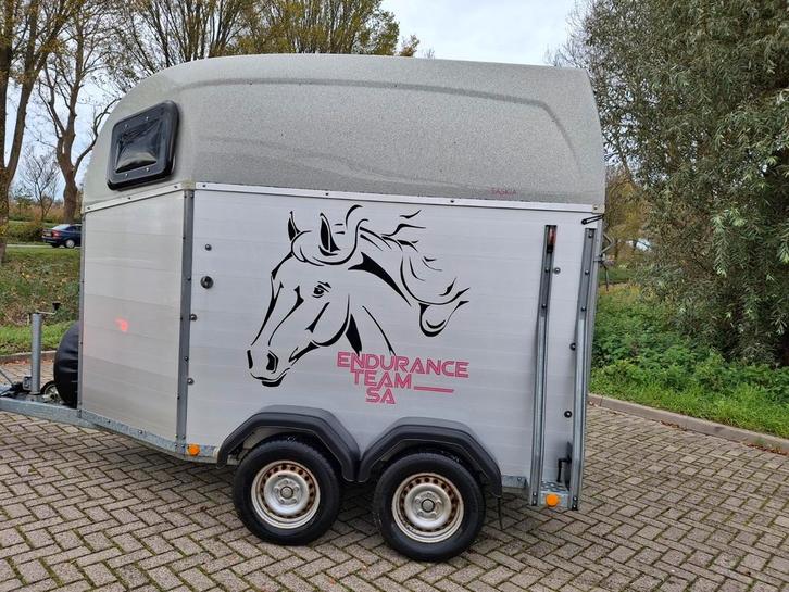 Bockman 2 paards paarden trailer met aluminium opbouw+bodem., Dieren en Toebehoren, Paarden en Pony's | Trailers en Aanhangwagens