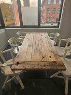 Robuuste houten eettafel voor 6 personen, Ophalen, 100 tot 150 cm, 50 tot 100 cm, Metaal