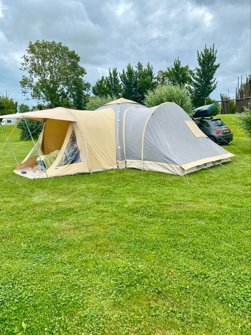 Karsten 350 met slaapaanbouw 2018 staalgrijs, Caravans en Kamperen, Tenten, Zo goed als nieuw, Ophalen
