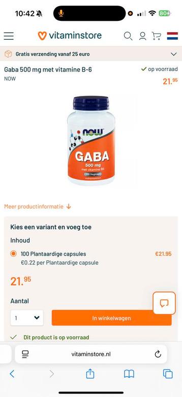 GABA 500 mg met vitamine B-6 beschikbaar voor biedingen