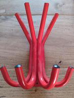 Vintage rode metalen wandkapstok, Ophalen of Verzenden