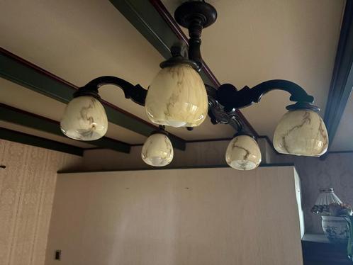 Antieke Art Deco Plafondlamp met 5 Armen, Antiek en Kunst, Antiek | Lampen, Ophalen