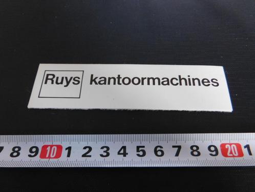 sticker logo RUYS kantoormachines 615*, Verzamelen, Stickers, Zo goed als nieuw, Bedrijf of Vereniging, Ophalen