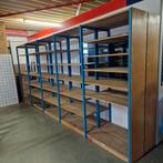 Stalen stelling met houten planken., Huis en Inrichting, Ophalen
