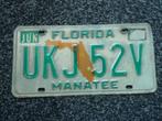 Kentekenplaat licenseplate Manatee Florida USA, Verzenden, Gebruikt, Auto's