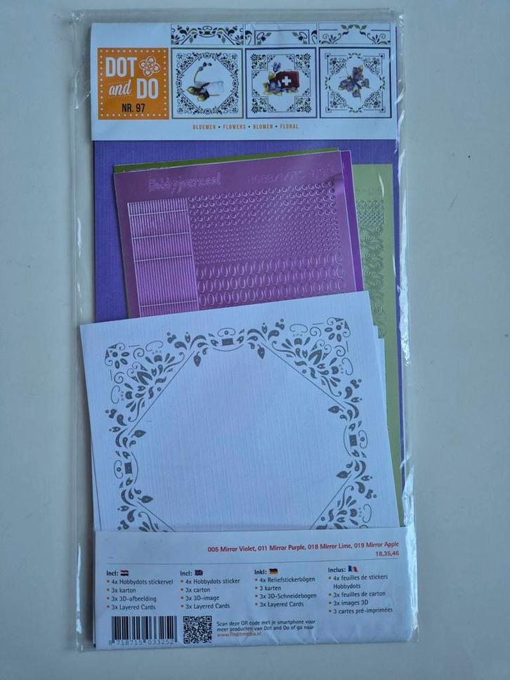 Dot and Do Kaarten Set - Bloemen Thema, Hobby en Vrije tijd, Kaarten | Zelf maken, Nieuw, Knipvel, Natuur, Ophalen of Verzenden