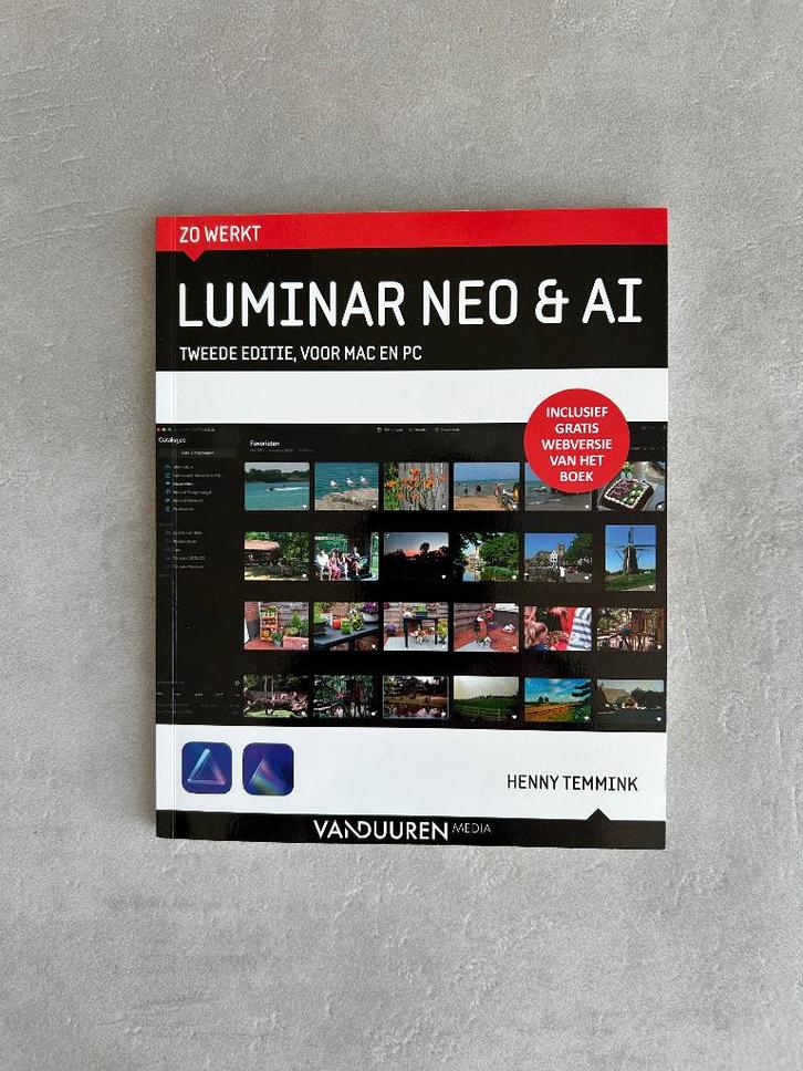 Fotobewerking boek Luminar Neo & AI, Boeken, Hobby en Vrije tijd, Zo goed als nieuw, Overige onderwerpen, Ophalen of Verzenden