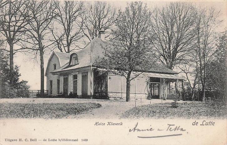 AY684 De Lutte Huize Klieverik ca. 1905 uitg. Boll, Verzamelen, Ansichtkaarten | Nederland, Gelopen, Overijssel, Voor 1920, Verzenden