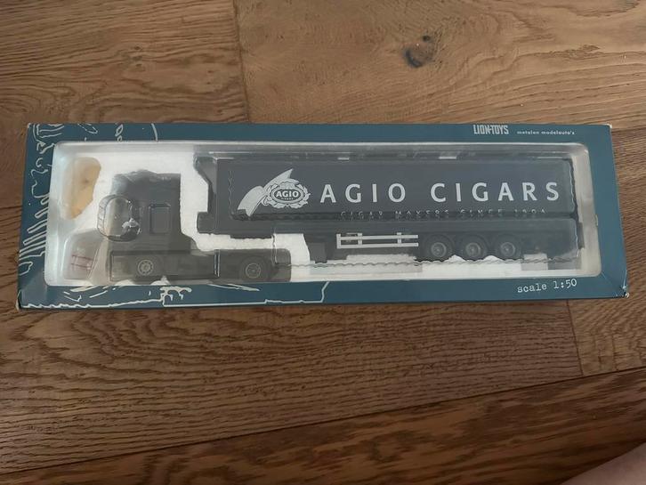 DAF Oplegger - Lion Toys Agio Cigars 1:50, Hobby en Vrije tijd, Modelauto's | 1:50, Gebruikt, Ophalen