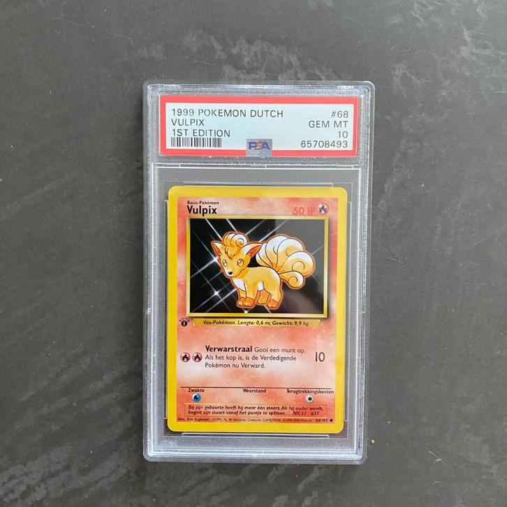 Pokemon #68 Vulpix NL Dutch 1st Edition Base Set PSA 10, Hobby en Vrije tijd, Verzamelkaartspellen | Pokémon, Zo goed als nieuw