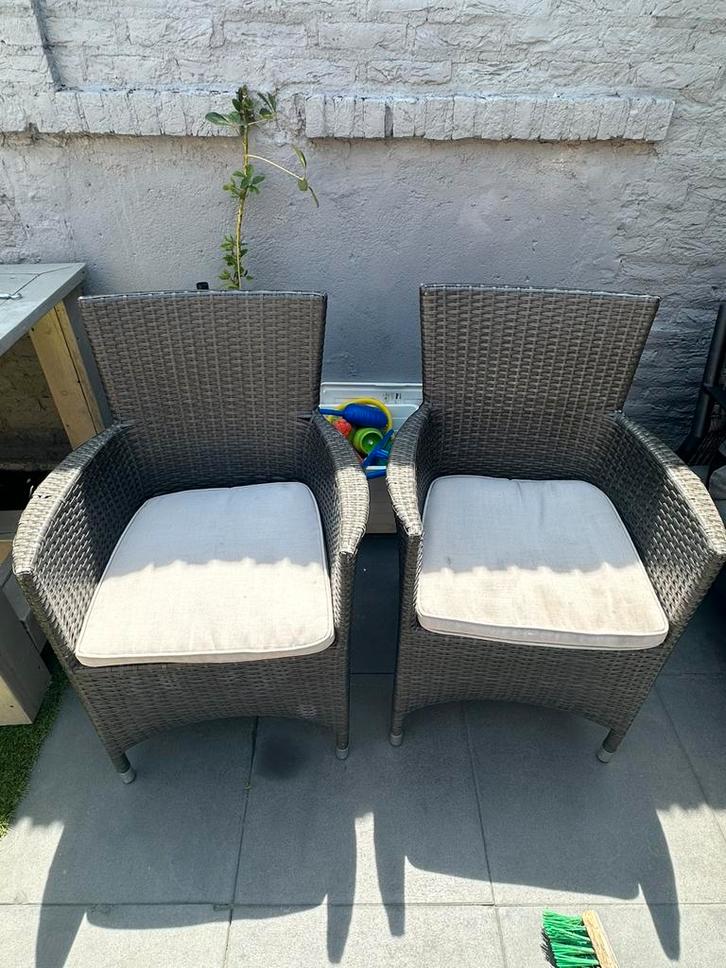 MOET WEG ! 2 tuinstoelen Bois de Luc, Tuin en Terras, Tuinsets en Loungesets, Gebruikt, Ophalen