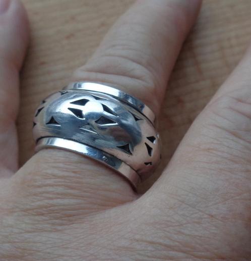 zilveren spinning ring [564], Sieraden, Tassen en Uiterlijk, Ringen, Zo goed als nieuw, Dame, 18 tot 19, Zilver, Zilver, Verzenden