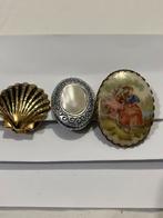 Vintage Broches - Set van 3, Sieraden, Tassen en Uiterlijk, Broches, Overige materialen, 4 tot 7 cm, Gebruikt, Ophalen of Verzenden