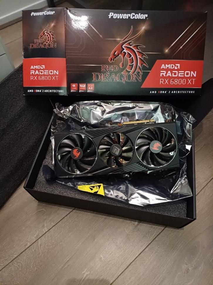 AMD videokaart RX6800XT 16GB Powercooler Red Dragon, Computers en Software, Videokaarten, Zo goed als nieuw, AMD, PCI-Express 4.0