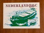 Maximumkaart postzegel met vrachtschip. 1980., Postzegels en Munten, Postzegels | Nederland, Na 1940, Ophalen of Verzenden, Gestempeld