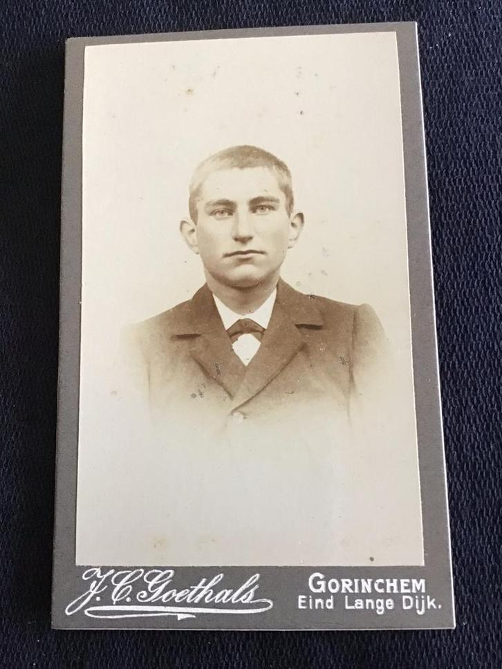 CDV, Jongeman, J.C. Goethals, Gorinchem, Carte de Visite, Verzamelen, Foto's en Prenten, Gebruikt, Foto, Voor 1940, Ophalen of Verzenden