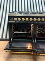 Luxe Boretti Fornuis 6 pits antraciet/messing met 2 ovens 90, Fornello Esperta, Ophalen of Verzenden, Zo goed als nieuw, Energieklasse A of zuiniger