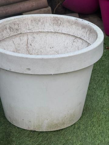 Gratis grote plasic bloempot  wit beschikbaar voor biedingen
