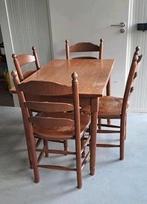 Zware tafel met 4 stevige stoelen., Huis en Inrichting, Ophalen, Gebruikt, 4 tot 6 stoelen