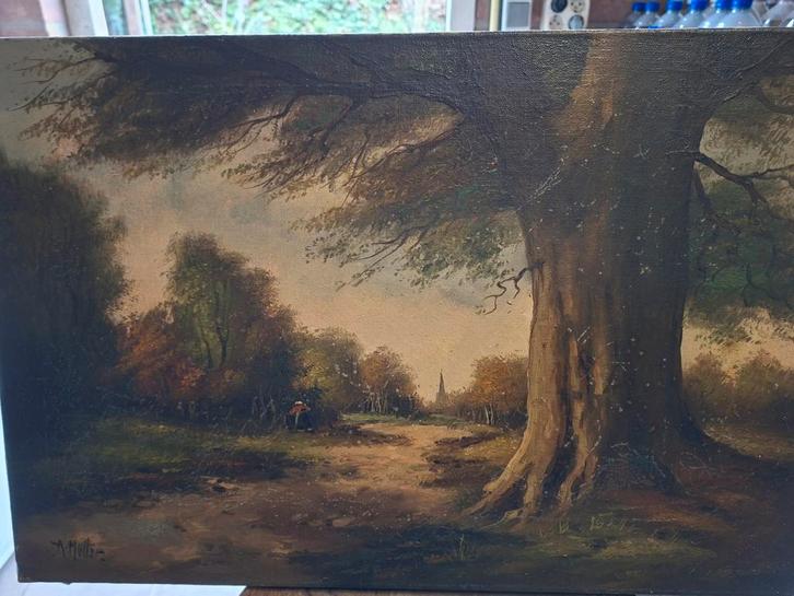 Schilderij A. Muller, 19e eeuw, Antiek en Kunst, Kunst | Schilderijen | Klassiek, Ophalen