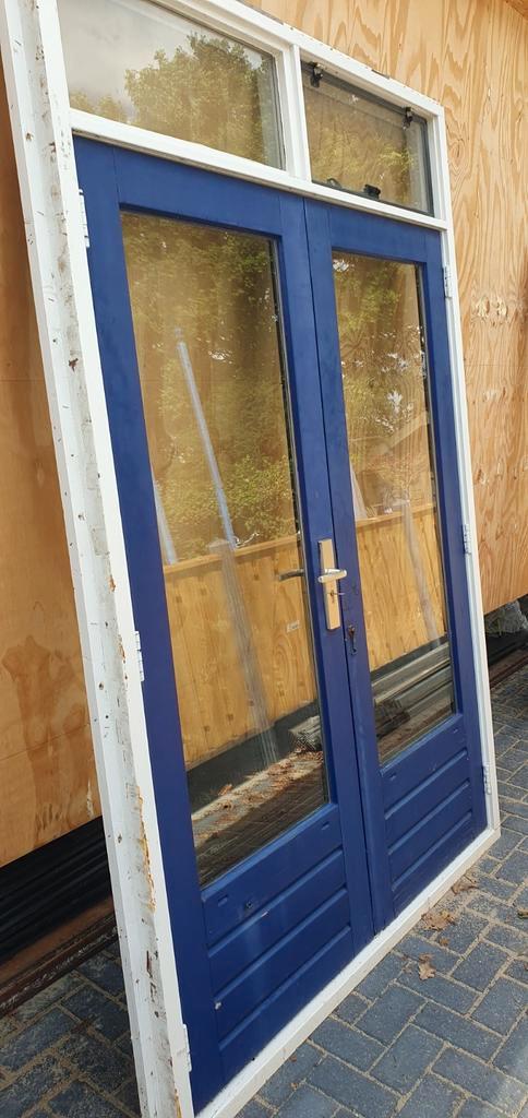 Openslaande deuren dubbele deuren met kozijn, Doe-het-zelf en Verbouw, Kozijnen en Schuifpuien, Zo goed als nieuw, Deurkozijn