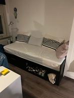 IKEA Brimnes Bedbank - Zwart - Uitschuifbaar, Ophalen, Gebruikt, Eenpersoons, Zwart