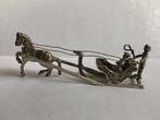 Antieke zilveren miniatuur arrenslee, zilversmid C. Schoorl, Verzenden, Zilver