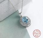 Dames 925 sterling zilveren kettinghanger met aquamarijn, Sieraden, Tassen en Uiterlijk, Overige voorstellingen, Nieuw, Ophalen of Verzenden