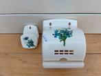 Made in Frans wc rolhouder met zeepbakje kunststof bloem, Ophalen of Verzenden, Gebruikt, Wit, Overige typen