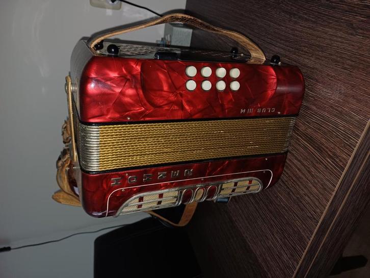 Hohner trek knop accordeon, Muziek en Instrumenten, Accordeons, Gebruikt, Hohner, Ophalen