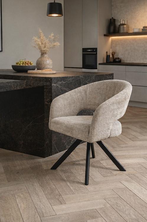 Draaibare eetkamerstoelen kuipstoelen OUTLET ‼️, Huis en Inrichting, Stoelen, Nieuw, Vier, Stof, Zwart, Ophalen of Verzenden