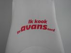 Schort met tekst Ik Kook geAVANSeerd, Ophalen of Verzenden, Zo goed als nieuw, Wit, Schort