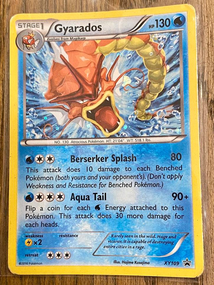 Shining Gyarados promo XY 109, Hobby en Vrije tijd, Verzamelkaartspellen | Pokémon, Gebruikt, Losse kaart, Foil, Ophalen of Verzenden