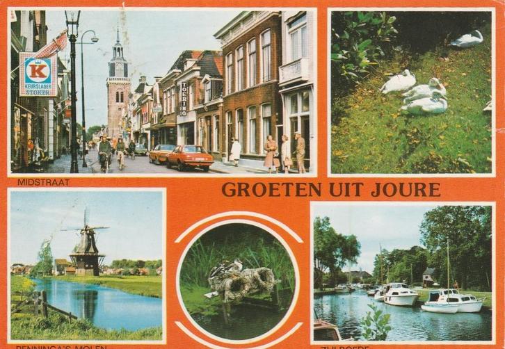 JOURE Centrum Molen Eenden Zijlroede Groeten, Verzamelen, Ansichtkaarten | Nederland, Gelopen, Friesland, 1980 tot heden, Verzenden